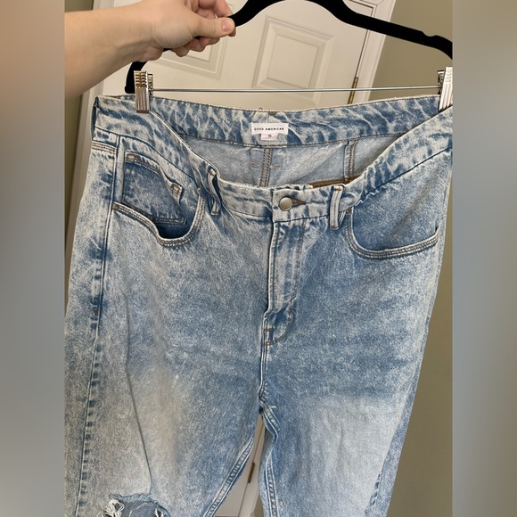 Good American Good 90’s Ripped High Waist Relaxed Jeans - Size 15 - Picture 5 of 5